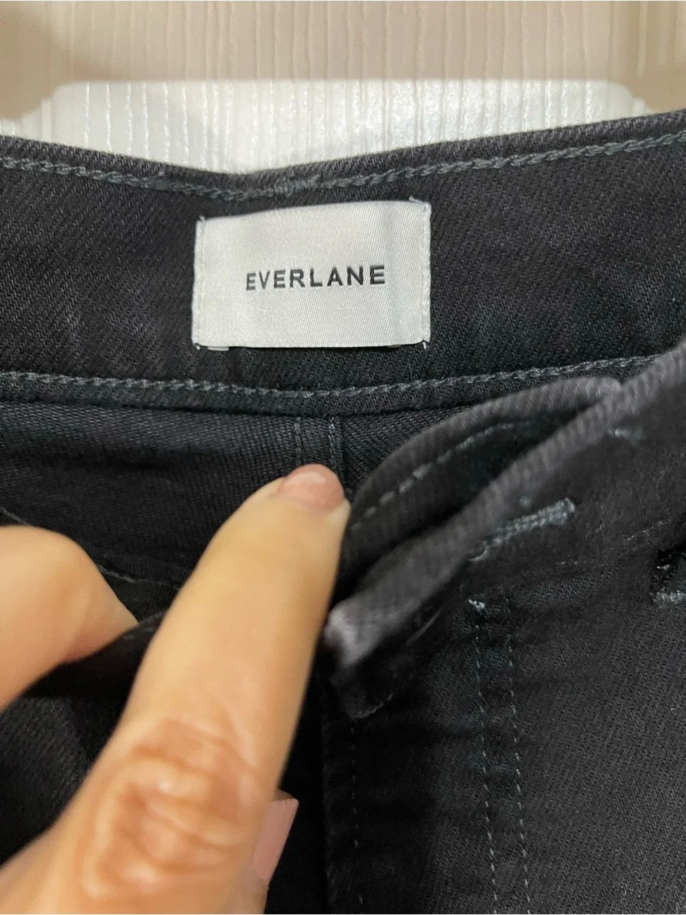 Everlane The Way High Straight Jean Black Organic Cotton Minimalist Size 28R NW